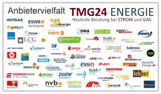 Anbietervielfalt durch 68 Strom- und Gas Lieferanten